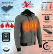 Nexgen Heat Men’s Black Heated Hoodie Jacket – Winter Motorcycle Riding Gear for Cold Outdoors MPM1713SET