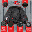Nexgen Heat Men’s Black Heated Hoodie Jacket – Winter Motorcycle Riding Gear for Cold Outdoors MPM1713SET