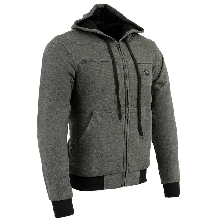 Nexgen Heat Men’s Black Heated Hoodie Jacket – Winter Motorcycle Riding Gear for Cold Outdoors MPM1713SET