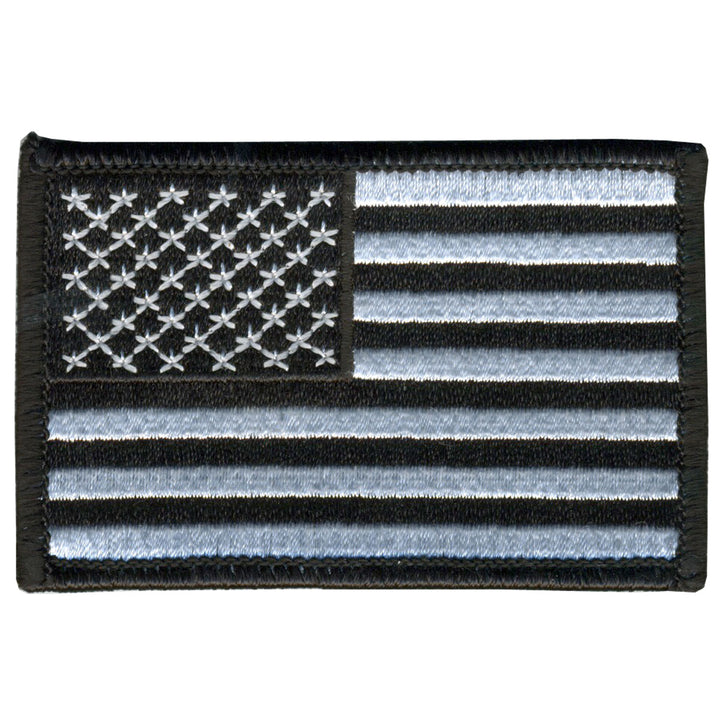 Hot Leathers PPA7022 Black and White American Flag 5" x 3" Patch