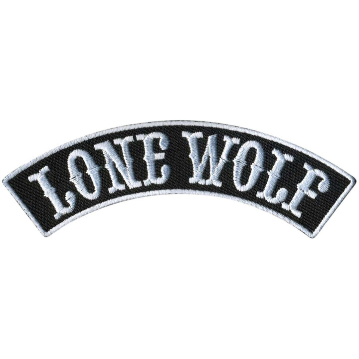 Hot Leathers Lone Wolf 4” X 1” Top Rocker Patch PPM4144