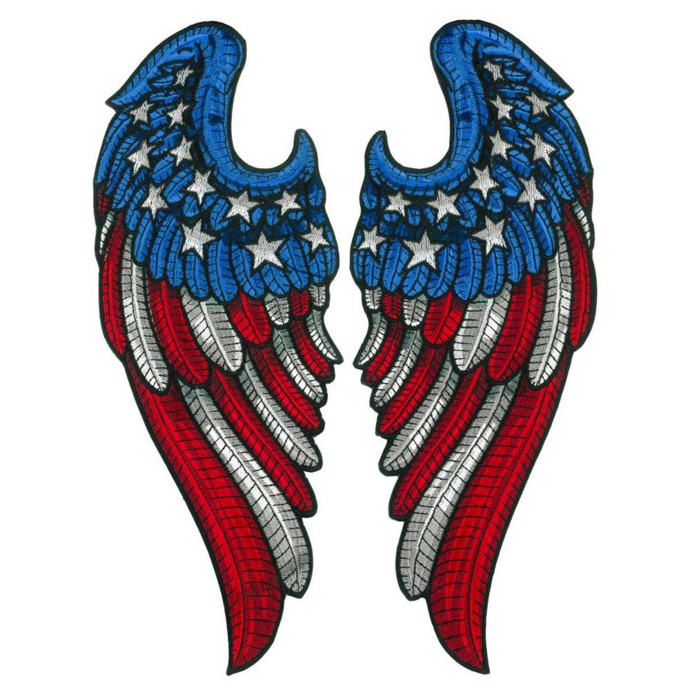 Hot Leathers Angel Wings Flag 10" 7.9 X 9.6" Embroidered Patch PPQ2409