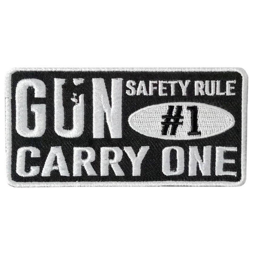 Hot Leathers Gun Saftey 4" X 2" Embroidered Patch PPW1107