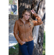 Milwaukee Leather SFL2810 Women's Cognac Scuba Style Fashion Leather Jacket with Drawstring and Hoodie