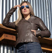 Milwaukee Leather Brown Vintage Motorcycle Inspired Vegan Tan Fashion Leather Jacket for Women SFL2812