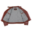 Milwaukee Leather SFL2840 Women's Maiden Maroon Premium Sheepskin Motorcycle Fashion Leather Jacket with Studs