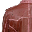 Milwaukee Leather SFL2840 Women's Maiden Maroon Premium Sheepskin Motorcycle Fashion Leather Jacket with Studs