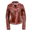 Milwaukee Leather SFL2840 Women's Maiden Maroon Premium Sheepskin Motorcycle Fashion Leather Jacket with Studs
