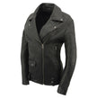 Milwaukee Leather Women's Black Premium New Zealand Lambskin Motorcycle Style Leather Jacket SFL2875