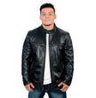 Milwaukee Leather Men's Cafe Racer Black Premium Lambskin Motorcycle Fashion Leather Jacket SFM1800