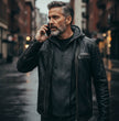 Milwaukee Leather SFM1846 Men's Black Fashion Casual Leather Jacket with Removable Hoodie