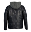 Milwaukee Leather SFM1850 Men's Black Snap Collar Motorcycle Style Fashion Casual Leather Jacket with Removable Hoodie