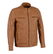 Milwaukee Leather Men's Saddle Color Lambskin Motorcycle Fashion Leather Jacket SFM1860