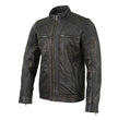 Milwaukee Leather SFM1861 Men's Two-Tone Leather Jacket with Front Zipper Closure