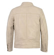 Milwaukee Leather SFM1865 Men's Linen Cafe Racer Leather Jacket with Front Zipper Closure