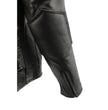 Milwaukee Leather SH1010 Men's 'Scooter' Black Vented Motorcycle Leather Jacket with Side Laces in Tall Sizes