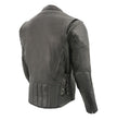 Milwaukee Leather SH1010 Men's 'Scooter' Black Vented Motorcycle Leather Jacket with Side Laces in Tall Sizes