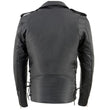 Milwaukee Leather SH1011TALL Black Classic Brando Motorcycle Jacket for Men Made of Cowhide Leather w/ Side Lacing