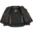 Milwaukee Leather SH1408 Men's Sporty Crossover Vented Black Leather Scooter Jacket