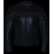Milwaukee Leather SH1408 Men's Sporty Crossover Vented Black Leather Scooter Jacket