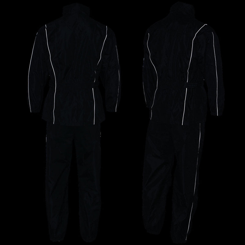 NexGen SH2215 Men's Lightweight Oxford Nylon Black Water Resistant Rain Suit