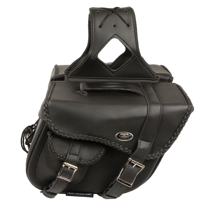 Milwaukee Performance SH66501ZB Black Medium Braided Zip Off PVC Throw Over Saddlebags