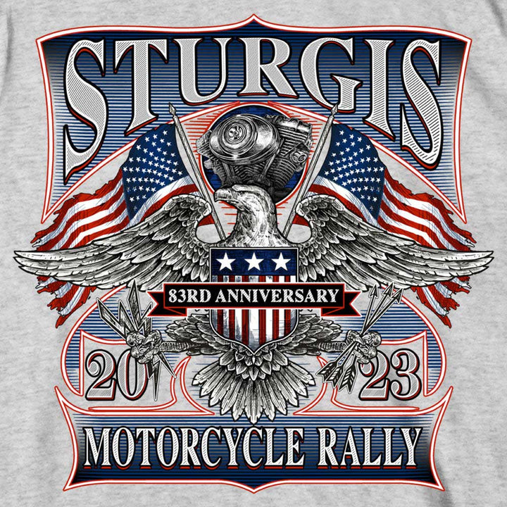 Hot Leathers SPB1106 Men’s 2023 Sturgis Vintage Patriot Ash T-Shirt