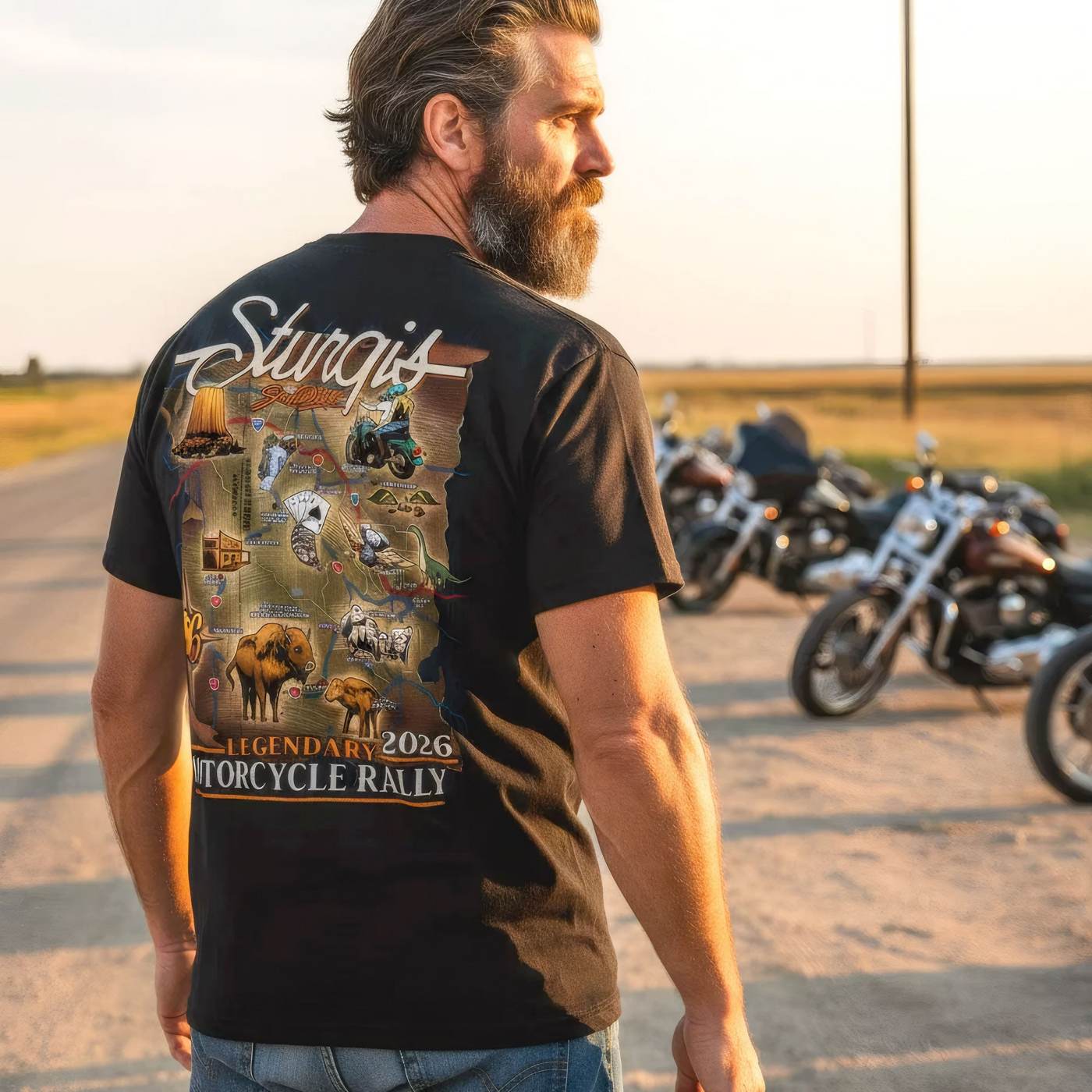 2026 Sturgis Motorcycle Rally Attraction Men's Black T-Shirt - SPB1209