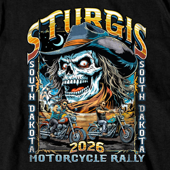 2026 Sturgis Motorcycle Rally Cowboy Skull Men&