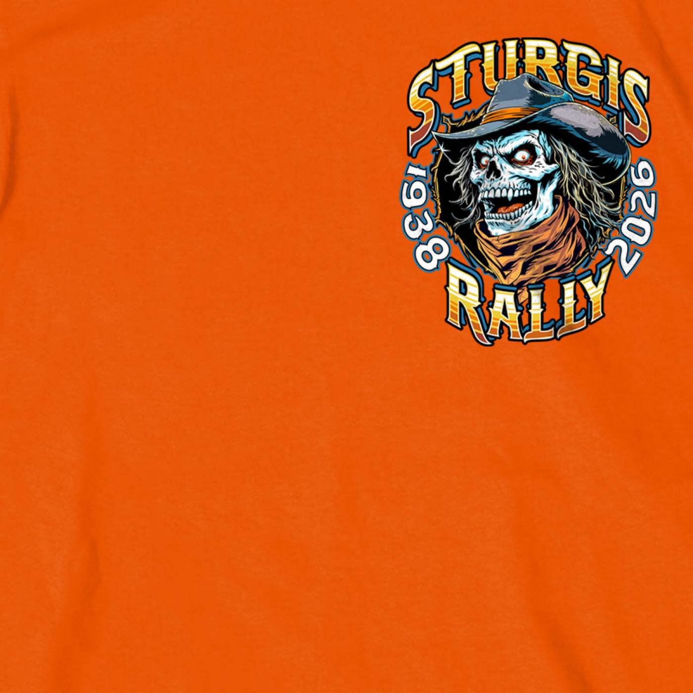2026 Sturgis Motorcycle Rally Skull Chaser Numone Men's Orange T-Shirt - SPB1215