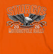 2026 Sturgis Motorcycle Rally Main Street Men's Orange T-Shirt - SPB1223