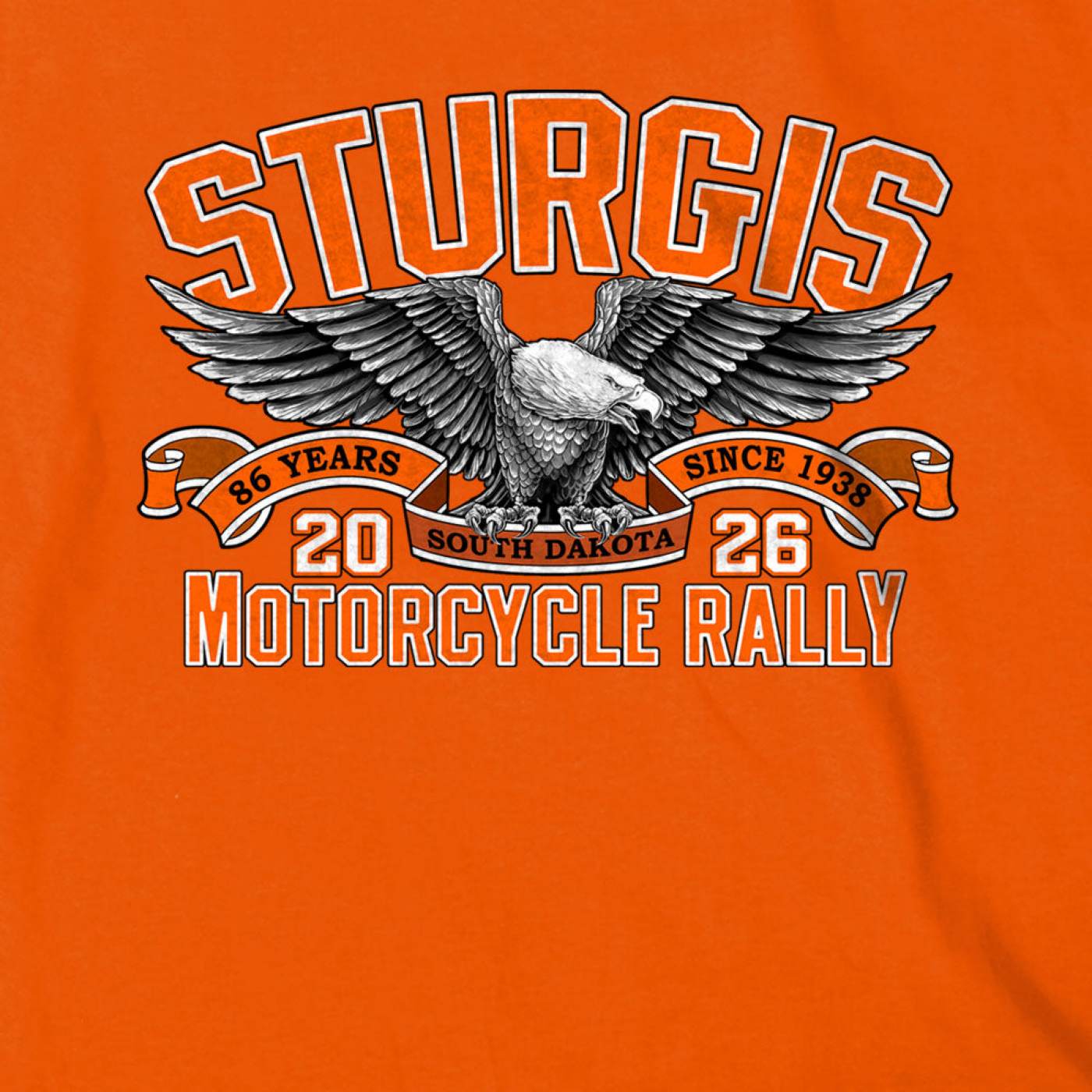 2026 Sturgis Motorcycle Rally Main Street Men's Orange T-Shirt - SPB1223
