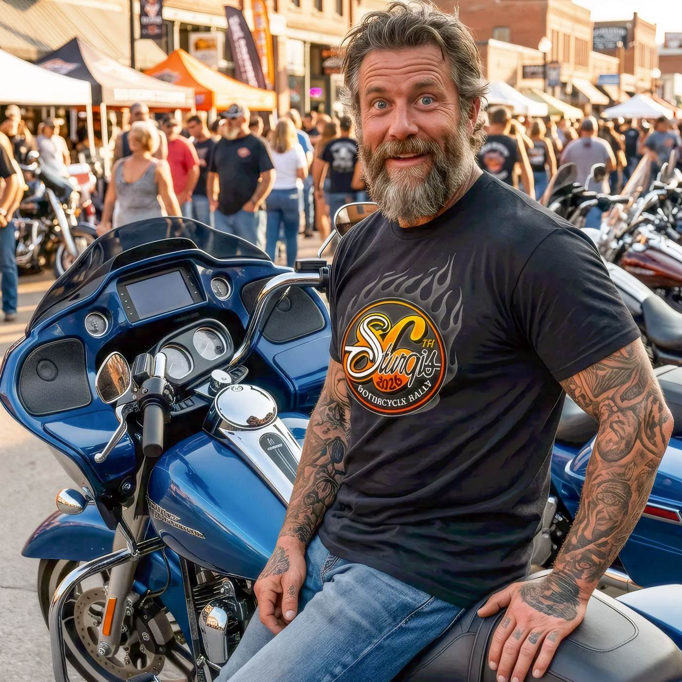 2026 Sturgis Motorcycle Rally Logo Men's Black T-Shirt - SPB1224