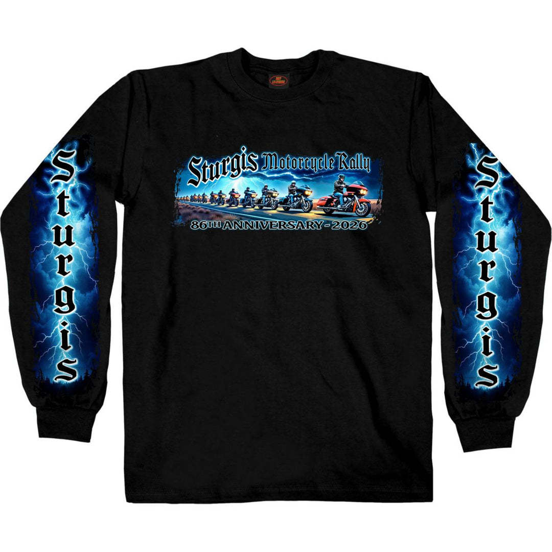 2026 Men's Sturgis Motorcycle Rally Eagle Storm Black Long Sleeve Shirt - SPB2132