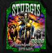 2026 Men's Sturgis Motorcycle Rally Skull Chaser #1 Black Long Sleeve Shirt - SPB2134