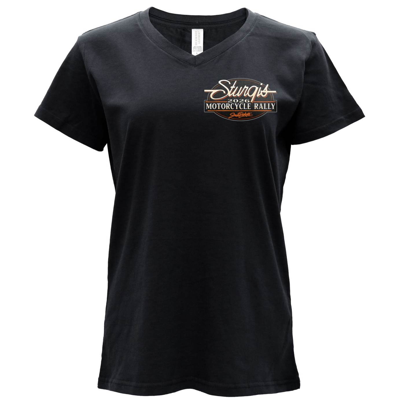2026 Ladies Sturgis Motorcycle Rally Attractions Black Short Sleeve V-Neck T-Shirt - SPL1932