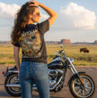 2026 Ladies Sturgis Motorcycle Rally Attractions Black Short Sleeve V-Neck T-Shirt - SPL1932