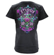 2026 Ladies Sturgis Motorcycle Rally Cross de Lis Black Short Sleeve V-Neck T-Shirt - SPL1939