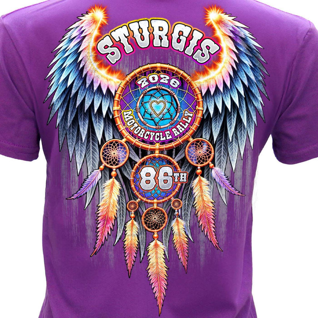 2026 Ladies Sturgis Motorcycle Rally Attractions PURPLE Short Sleeve V-Neck T-Shirt - SPL1942