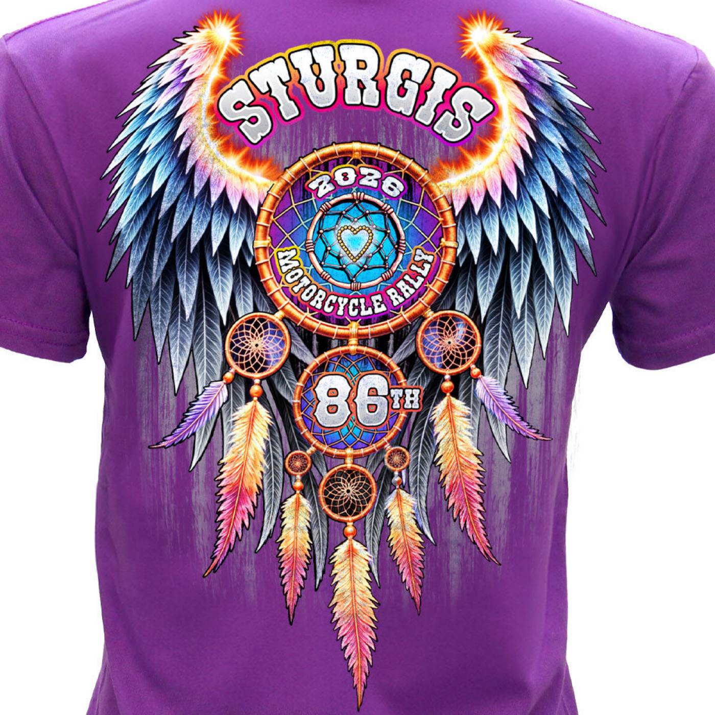 2026 Ladies Sturgis Motorcycle Rally Attractions PURPLE Short Sleeve V-Neck T-Shirt - SPL1942