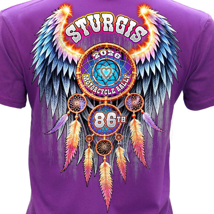 2026 Ladies Sturgis Motorcycle Rally Attractions PURPLE Short Sleeve V-Neck T-Shirt - SPL1942