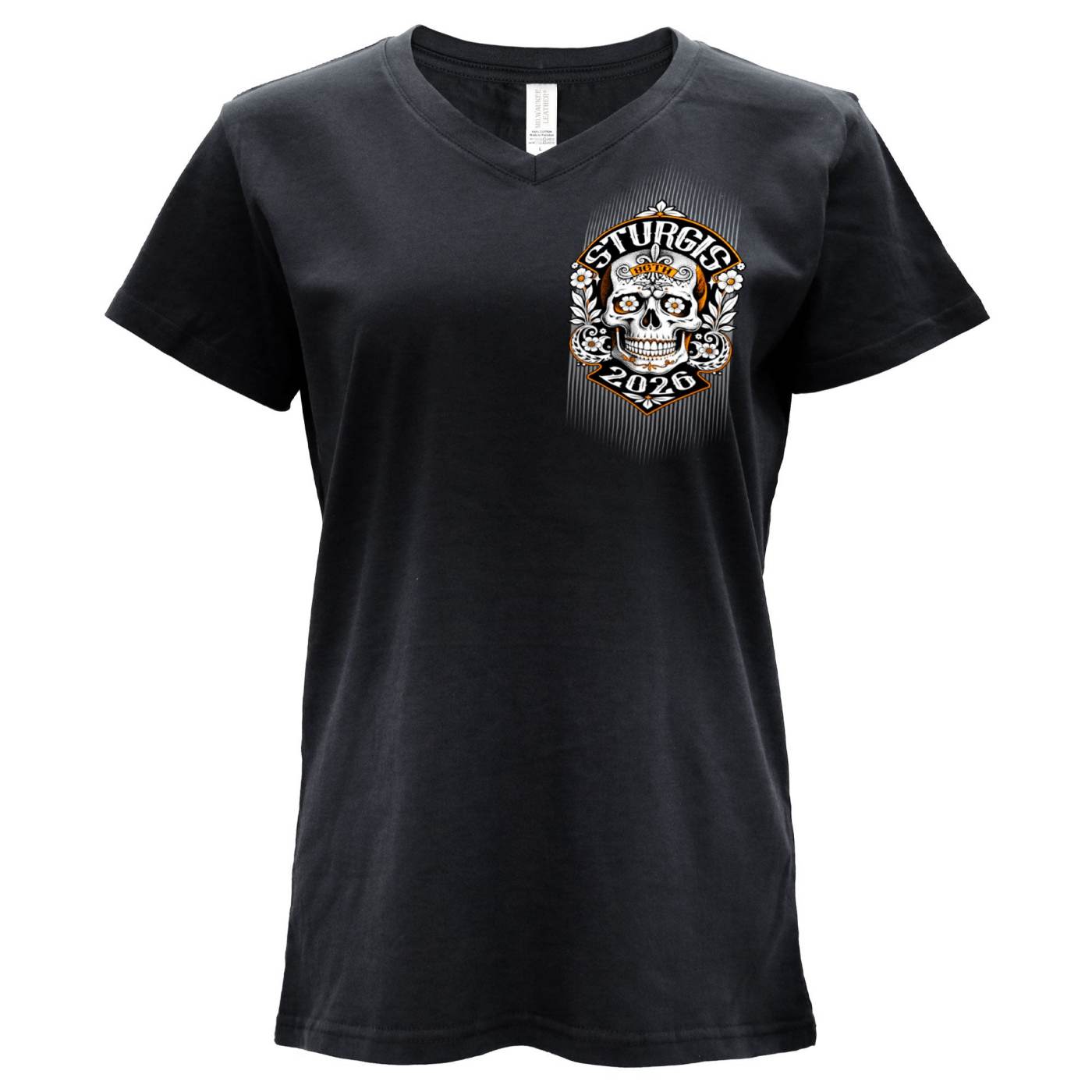 2026 Ladies Sturgis Motorcycle Rally Rushmore Black Short Sleeve V-Neck T-Shirt - SPL1949
