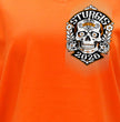 2026 Ladies Sturgis Motorcycle Rally Sugar Skull Orange Short Sleeve V-Neck T-Shirt - SPL1950
