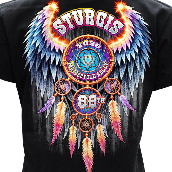 2026 Ladies Sturgis Motorcycle Rally Dream Catcher Pink Short Sleeve T-Shirt - SPL1952