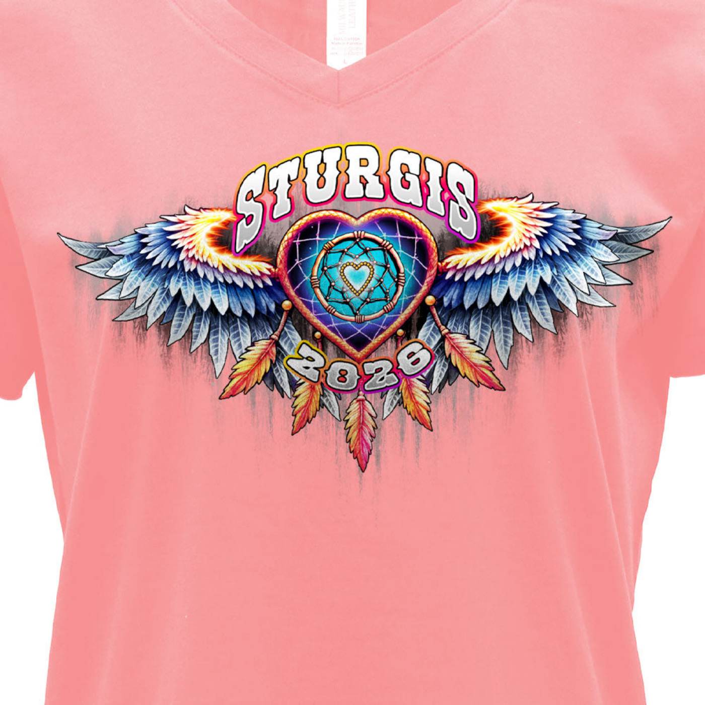2026 Ladies Sturgis Motorcycle Rally Dream Catcher Pink Short Sleeve T-Shirt - SPL1952