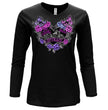 2026 Ladies Sturgis Motorcycle Rally Butterflies and Roses Black Long Sleeve Shirt - SPL3897