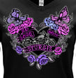 2026 Ladies Sturgis Motorcycle Rally Butterflies and Roses Black Long Sleeve Shirt - SPL3897