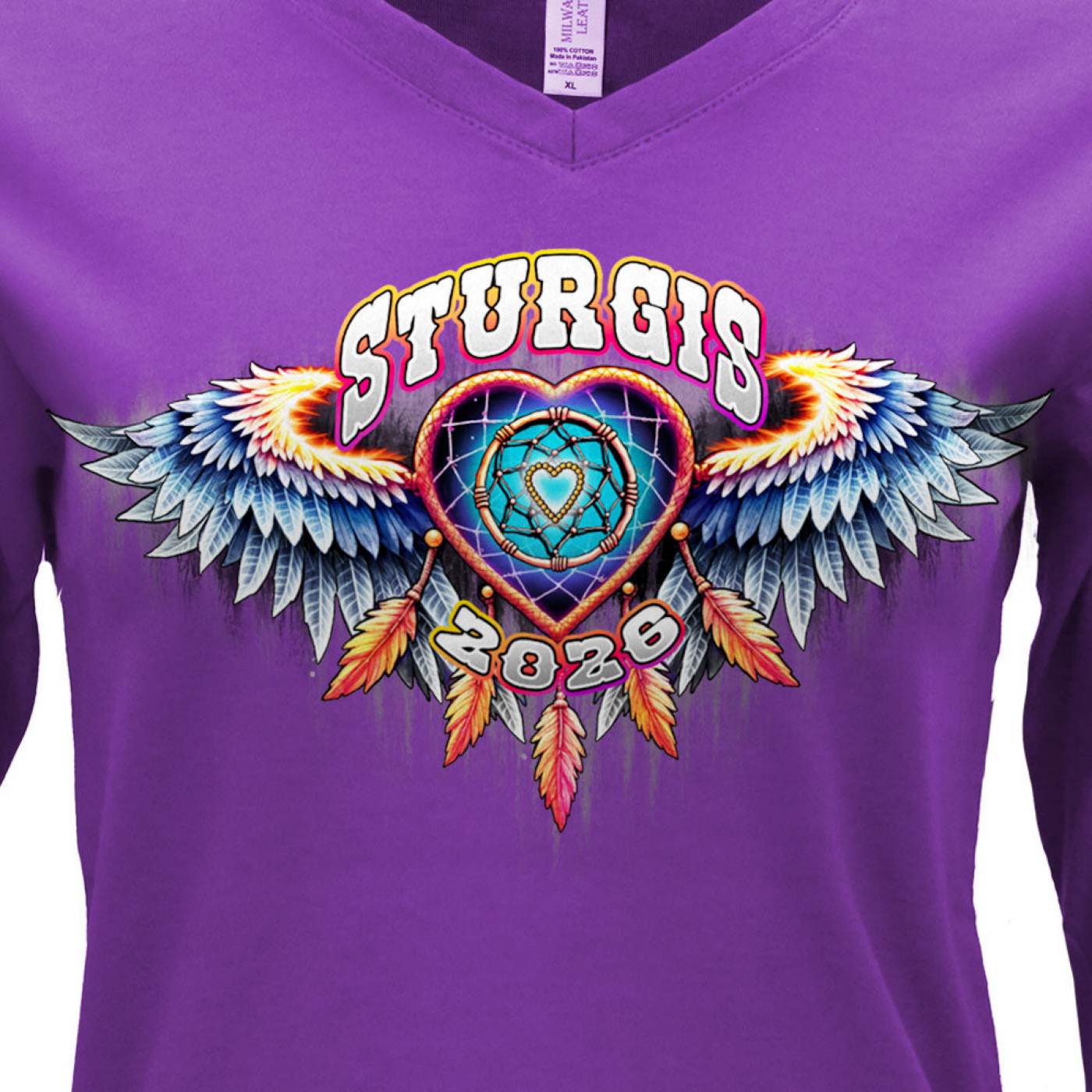 2026 Ladies Sturgis Motorcycle Rally Dream Catcher Purple Long Sleeve Shirt - SPL3899