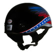 Hot Leathers HLT68 Eagle Wings Black Advanced DOT Approved Motorcycle Skull Cap Half Helmet