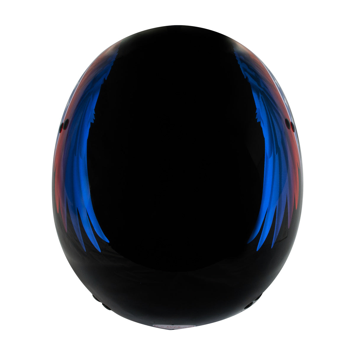 Hot Leathers HLT68 Eagle Wings Black Advanced DOT Approved Motorcycle Skull Cap Half Helmet